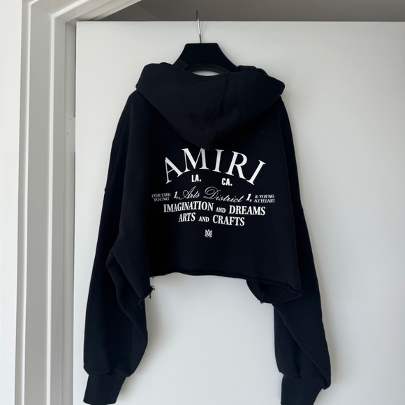 Amiri Cropped Black Hoodie - Picture 3 of 7